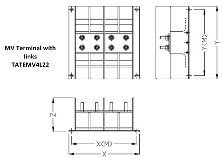 Abtech Medium Voltage Terminal With Links TATEMV4L22